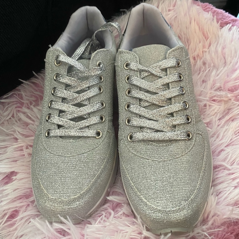 Brand New Lulu’s Sneakers- Silver Glitter